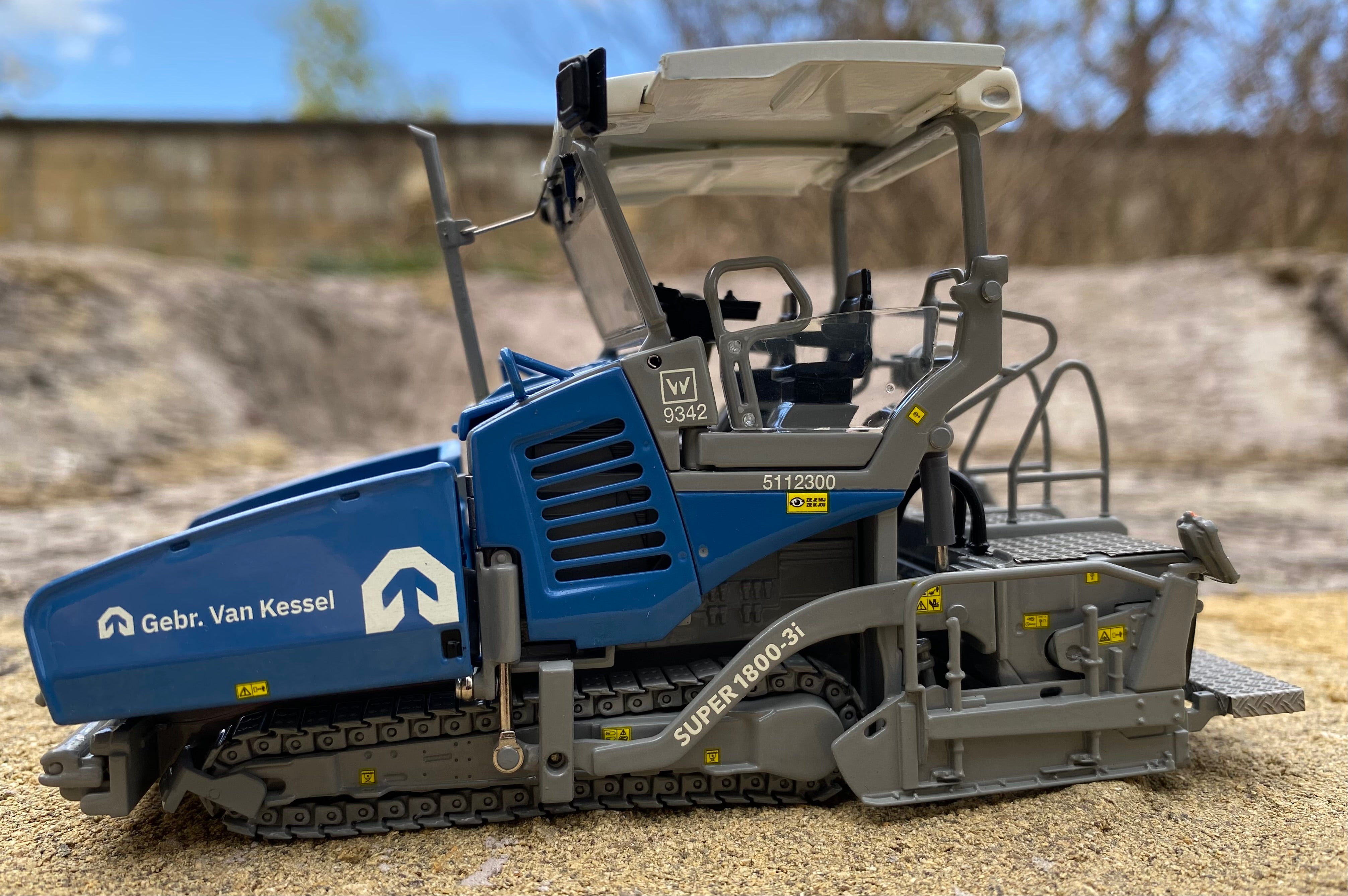 Vogele Super 1800-3 Tracked paver in Gebr. van Kessel livery. 1:50 scale. Postage to the UK and NI included.