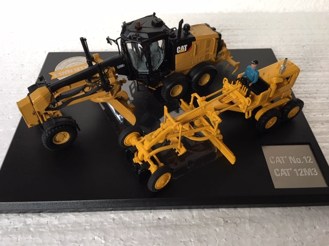 CAT DIESEL 12 & 12M3 MOTOR GRADER EVOLUTION SET IN PRESENTATION BOX WITH BOOKLET. Scale 1:50