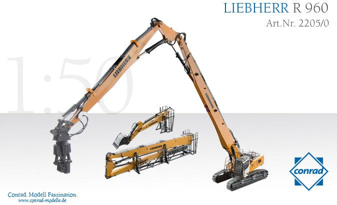 Liebherr R960 Demolition inc hoe bucket and depot system 1:50 scale